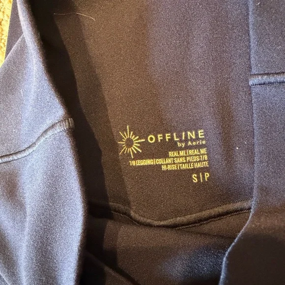 aerie Navy 'OFFLINE' Logo High-Rise Leggings and Corset Top - Picture 2 of 4